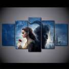 Beauty and the Beast movie Belle and Beast HD Disney 5pc Wall Decor Framed Oil Painting