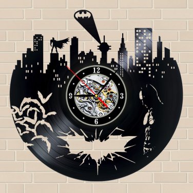 Batman Arkham City Scene vinyl record theme wall clock Vintage Decor