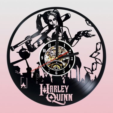 Harley Quinn vinyl record theme wall clock Vintage Decor Room Decor