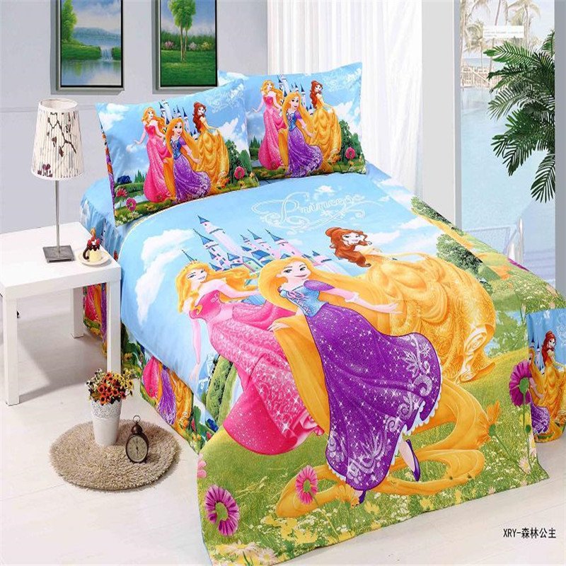 Disney Aurora Rapunzel And Belle Princess Design Bedding Cover Set New Twin 0304