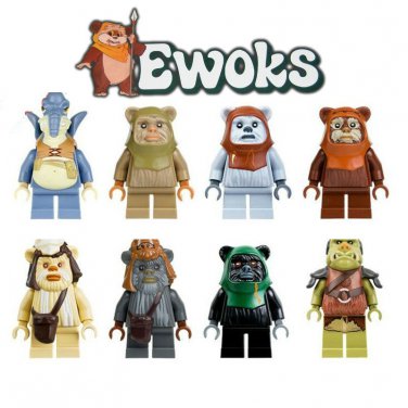 Star Wars EWOKS 8pc Mini Figures Building Blocks Minifigures