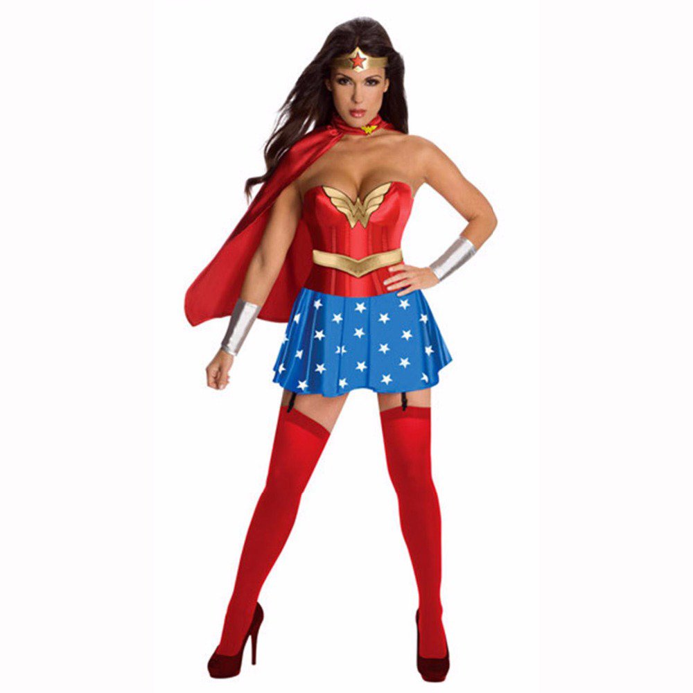 Wonder Woman Superhero Sexy Women Adult Ladies Halloween Costume Dress.