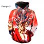 Dragon Ball Z Super Saiyan Design Mens Hooded Sweatshirt Multiple Designs