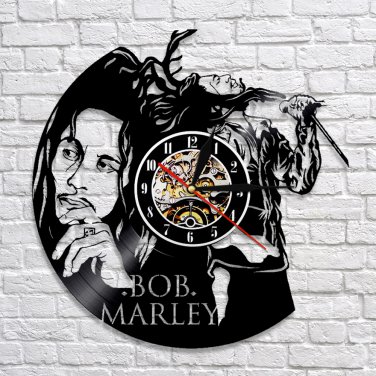 Bob Marley Reggae vintage vinyl record theme wall clock  Decor Music Artist