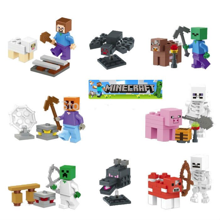 Minecraft Gaming LEGO block Mini Figures Building Blocks Minifigures ...