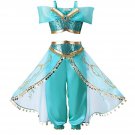Princess Jasmin Aladdin Girls Character Dress Costume Halloween Dress up 2pcs