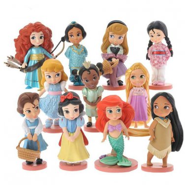Disney Princesses 11pc pvc Figures set Ariel Belle Snow White Cinderella