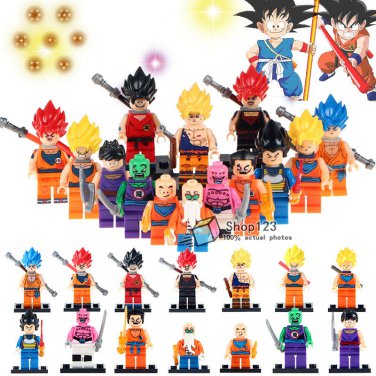 Dragon Ball Z 14 Minifigure Dragon Ball Z Goku Red Yellow Blue Hair Dragon Ball Son Vegeta Master