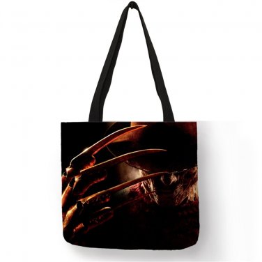 Freddy Krueger Horror Movie Characters Fashion Storage Tote Bag Halloween