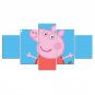 Peppa Pig Cartoon Character Kids HD 5pc Wall Decor Framed Oil Painting