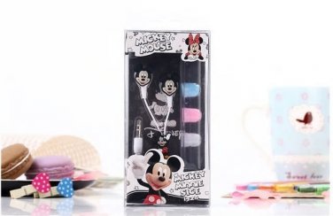 Mickey Mouse Earphones Set Disney Character 3.5MM iphone, mp3, android