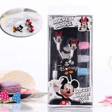 Minnie Mouse Earphones Set Disney Character 3.5MM iphone, mp3, android