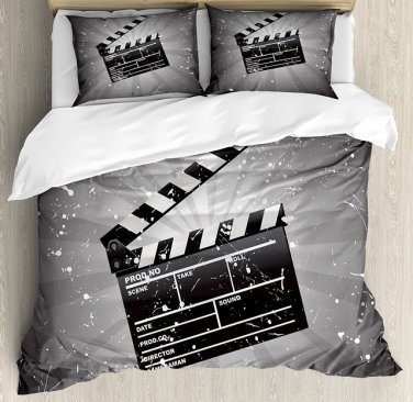 Hollywood Director Clapper Movie Film Bedding Set 4pcs QUEEN