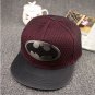 Batman Emblem Logo Superhero Baseball Cap hat Snapback Adjustable Wine Red