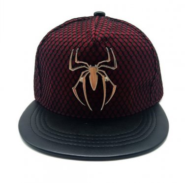 Spiderman Mesh Design Superhero Baseball Cap hat Snapback Adjustable Red wine