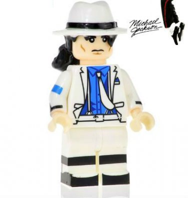 Michael Jackson Pop Artist Mini Figure for LEGO Hollywood Celebrity White Suit