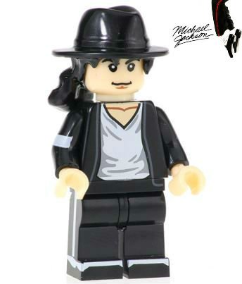 Michael Jackson Pop Artist Mini Figure for LEGO Hollywood Celebrity Black Suit