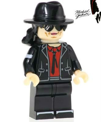 Michael Jackson Pop Artist Mini Figure for LEGO Hollywood Celebrity Red Shirt