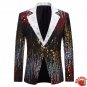 New Sequin Stage Gray Single Breasted Suit Jacket Men Red Carpet Fashion Attire Blazer Jacket