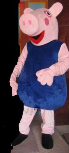 Blue George Peppa Pig Mascot Character Adult Costume