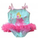 Disney Sleeping Beauty Aurora Princess Swimsuit Kids Ruffled Swim suit Children Girls