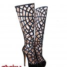 Exclusive Elvira Mistress of the Dark Spiderweb design boots