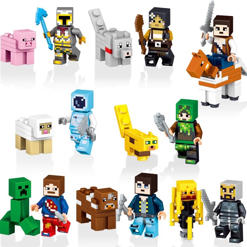 Minecraft Set Mini Figures Building Blocks Minifigures New Creeper ...