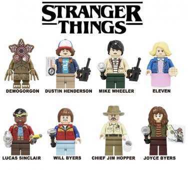 Stranger Things Mini Figure Building Block set for LEGO Movie Minifigure Horror Sci-Fi