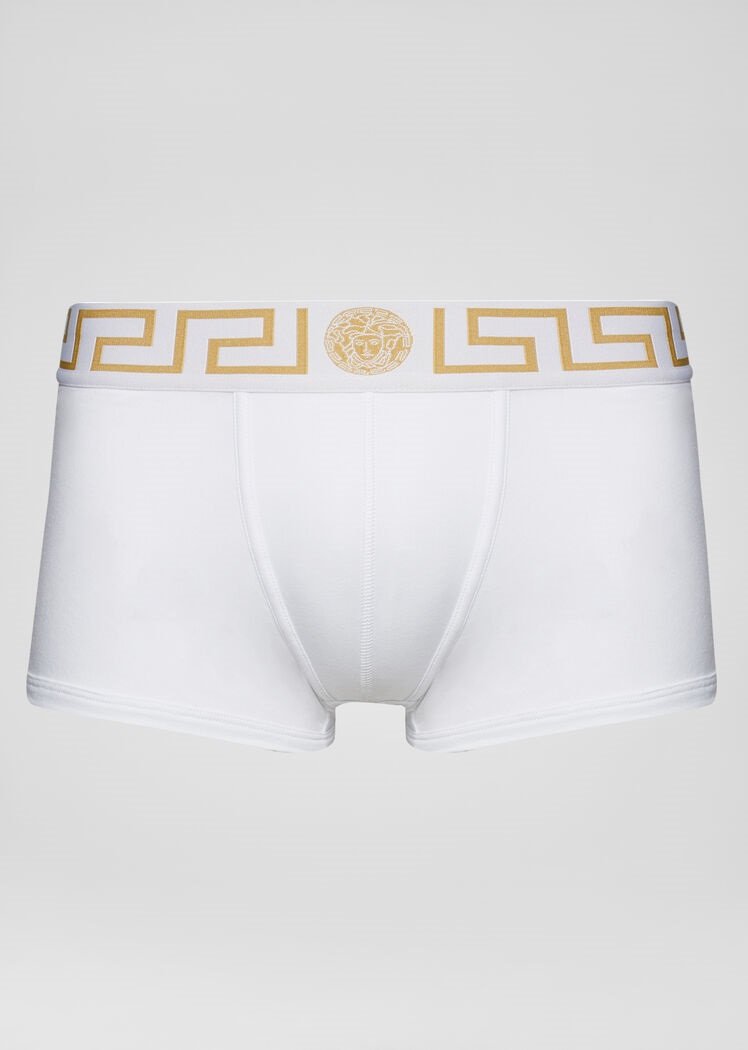 Versace GRECA BORDER TRUNKS Boxer Underwear for Men White