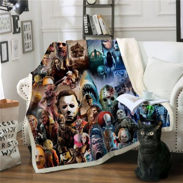 Horror Movie Monsters Classic Characters blanket throw