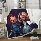 Horror Movie Monsters Chucky and Bride of Chucky Classic Characters blanket throw