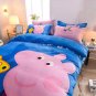 Peppa Pig Cartoon Character Kids Bedding Set 4pcs Queen Blue