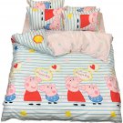 Peppa Pig I love Peppa Cartoon Character Kids Bedding Set 4pcs QUEEN