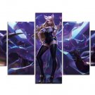 League of Legends Ahri Gaming 5pc Wall Decor Framed  Oil Painting Bedroom Art