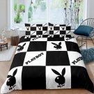 Playboy Bunny Classic Black and White Bedding Set 3pcs King