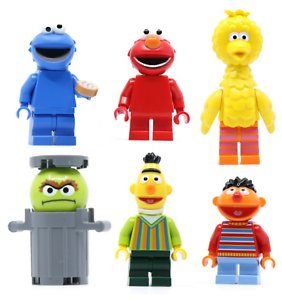 Sesame Street Building Blocks Minifigures 6pc Collection Set Mini Figures