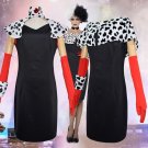 101 Dalmatians Cruella De Vil  Women Halloween Character  Costume Dress