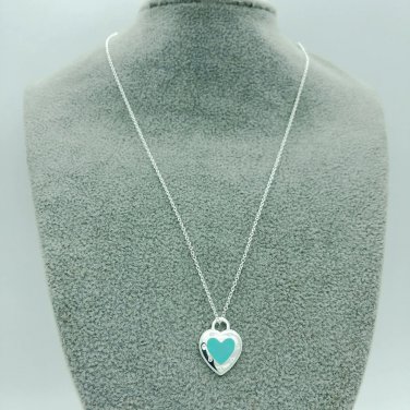 Enamel Heart Silver 925 Necklace Tiffany Co