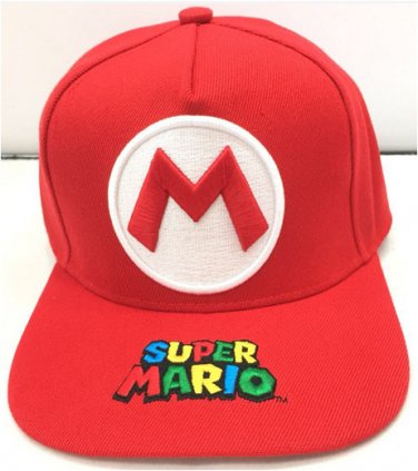 Super Mario Bros Snapback Cap Hat Mario M Emblem