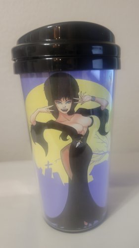 Elvira Mistress of the dark travel tumbler Cup