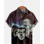 Movie Monsters Horror Vintage Shirt For Men Casual wear 3d Printed Men's Shirts
