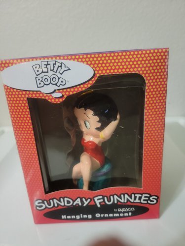 Vintage Betty Boop Sunday Funnies Ceramic Hanging Ornament Pose RARE