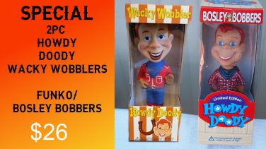 Howdy Doody Wacky wobbler bobblehead Funko Bosley Bobbers 2pc