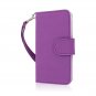 MPERO FLEX FLIP Wallet ID Purple Leather Cover Carrying Case for HTC One Mini M4