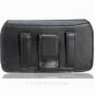 New Luxmo Black Leather Pouch Holster Belt Clip Case for Cell Phones - Magnetic
