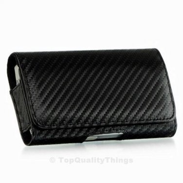 Black Carbon Pouch Case Holster for Blackberry Torch 9810 Storm Curve 8530