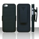 Hard Shell Holster Case Cover with Belt Clip for Apple iPhone 5 5S - Black