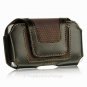 Luxmo Brown Horizontal Leather Pouch Holster Belt Clip Case+Velcro Flap INF Size