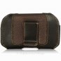 Brown Pouch Holster Belt Clip Velcro Flap Case+DC Car Charger Leather Horizontal