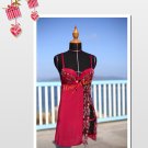 Sexy Burgundy Lace Push-Up Lingerie Nightgown with t-back (G-String) underwear